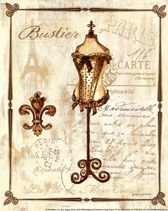 Framed Paris Bustier - mini Print