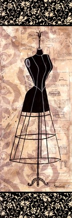 Framed Dress Form Panel I - mini Print