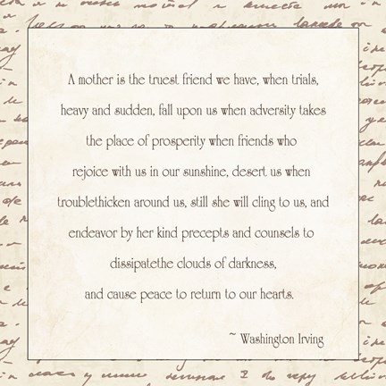 Framed Mother is the Truest Friend Print