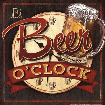 Framed Beer O&#39;Clock Print