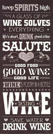 Framed Wine Lovers II Print