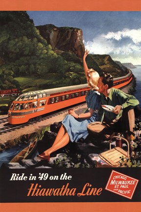 Framed Hiawatha 1949 Print