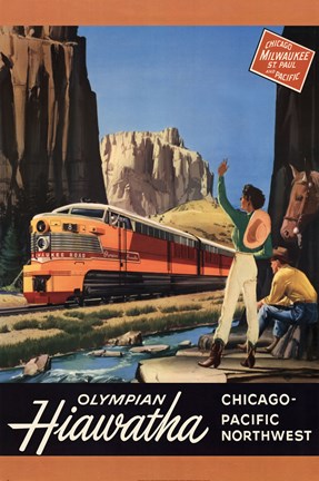 Framed Hiawatha 1952 Print