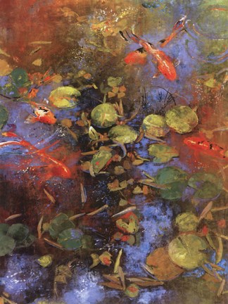 Framed Beni Ori Koi Print