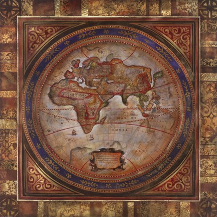 Framed Europe/Africa Map Print