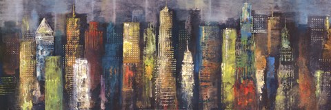 Framed City Towers I Print