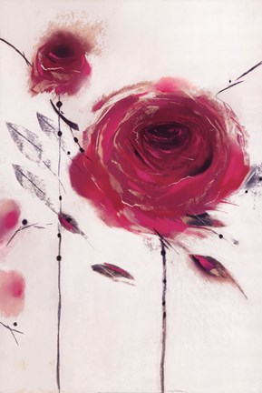 Framed Oriental Rose II Print