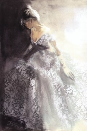 Framed White Aubretia Print