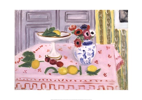 Framed Pink Tablecloth, 1925 Print