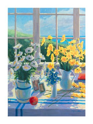 Framed Yellow Daisies Print