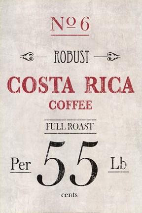 Framed Costa Rican Coffee Print