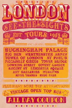 Framed London Tours &#39;53 Print
