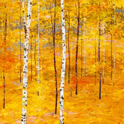 Framed Iridescent Trees V Print