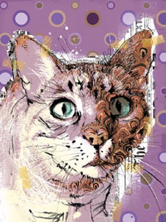 Framed Poppet Cat I Print