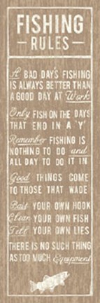 Framed Fishing Rules Print