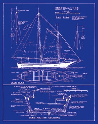 Framed Yacht Design Print