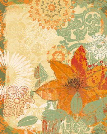 Framed Folk Flower II Print