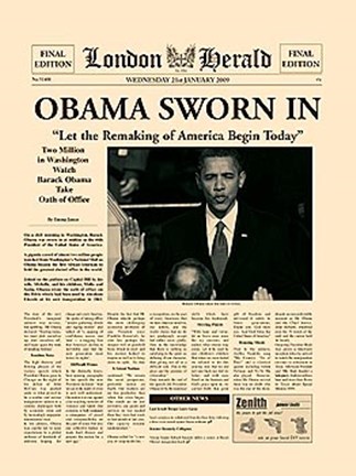 Framed Obama Sworn In Print