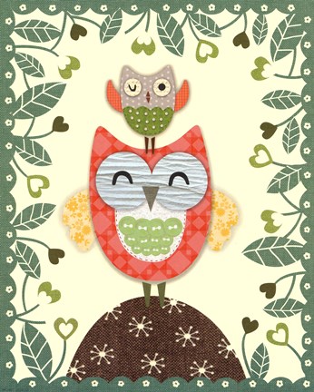 Framed Folksy Friends I Print