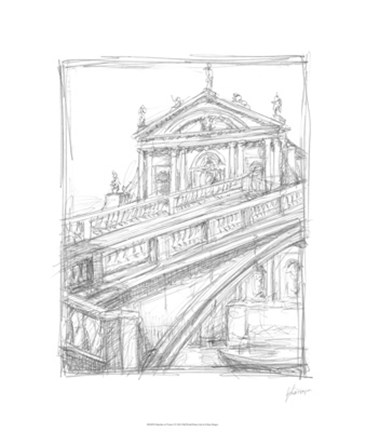 Framed Sketches of Venice I Print