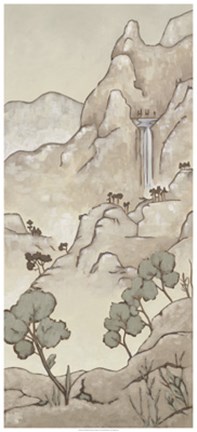 Framed Non-Embellished Chinoiserie Landscape I Print