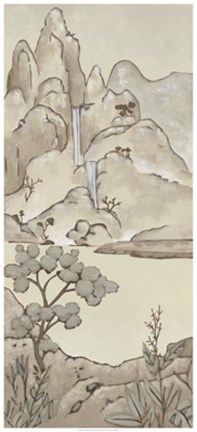 Framed Non-Embellished Chinoiserie Landscape II Print