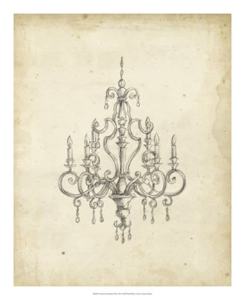 Framed Classical Chandelier III Print
