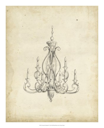 Framed Classical Chandelier IV Print