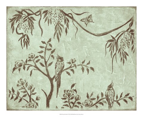 Framed Peaceful Garden I Print