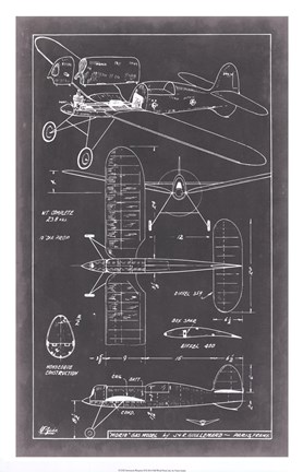 Framed Aeronautic Blueprint II Print