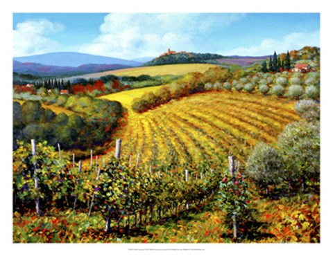 Framed Chianti Vineyards Print