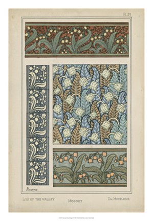 Framed Nouveau Floral Design IV Print