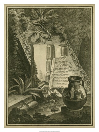 Framed Grecian Tablet I Print