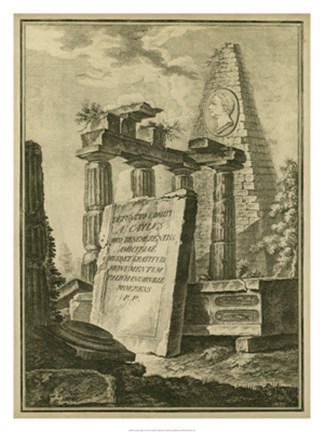 Framed Grecian Tablet II Print