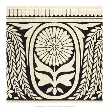 Framed Ornamental Tile Motif VIII Print