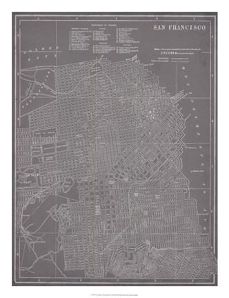 Framed City Map of San Francisco Print