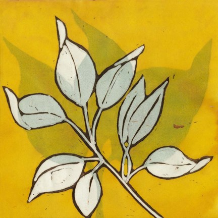 Framed Gold Batik Botanical I Print