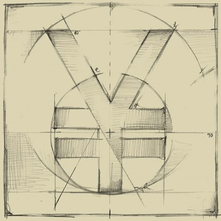 Framed Drafting Symbols IX Print