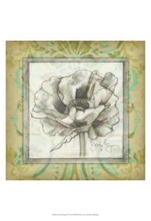 Framed Victorian Poppy II Print