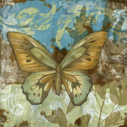 Framed Rustic Butterfly I Print