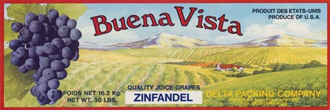 Framed 2-Up Vintage Wine Label I Print