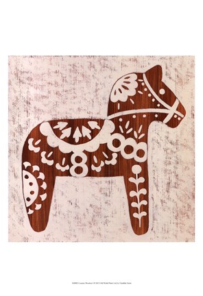 Framed Country Woodcut I Print