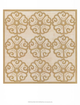 Framed Floral Trellis I Print