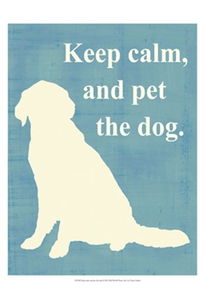 Framed Keep calm and pet the dog Print