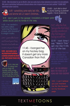 Framed Text Me Toons Print