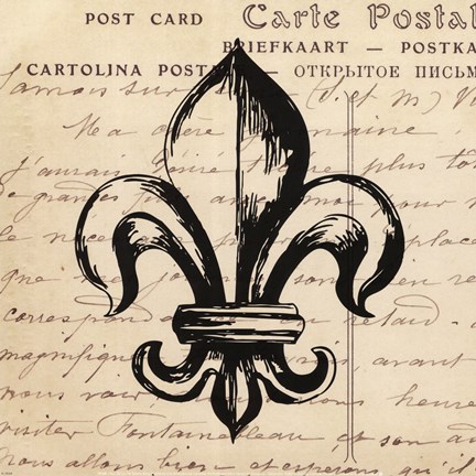 Framed Fleur De Lis II Print