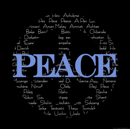 Framed Peace Sign - black Print