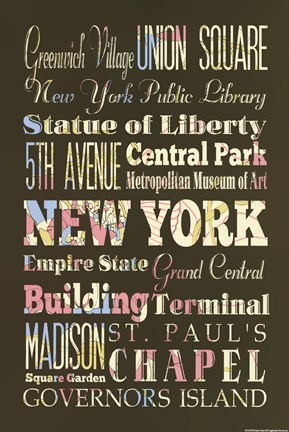 Framed New York Sites II Print