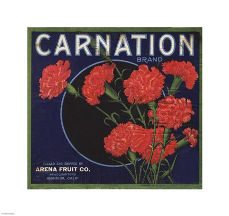 Framed Carnation Brand Oranges, Anaheim Print