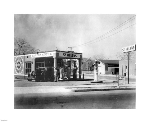 Framed Harlow&#39;s Service Station, Anaheim 1930 Print